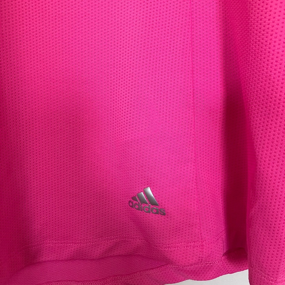 🎉 3/$15 Adidas Women’s Golf Hot Pink Quarter-Zip Long Sleeve Top L - Picture 2 of 12